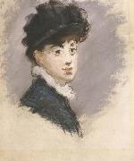 Edouard Manet La femme au chapeau noir (mk40) oil painting reproduction
